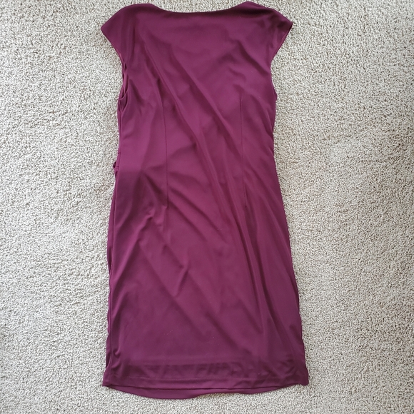 Burgundy RW&Co side gather dress - Picture 2 of 5